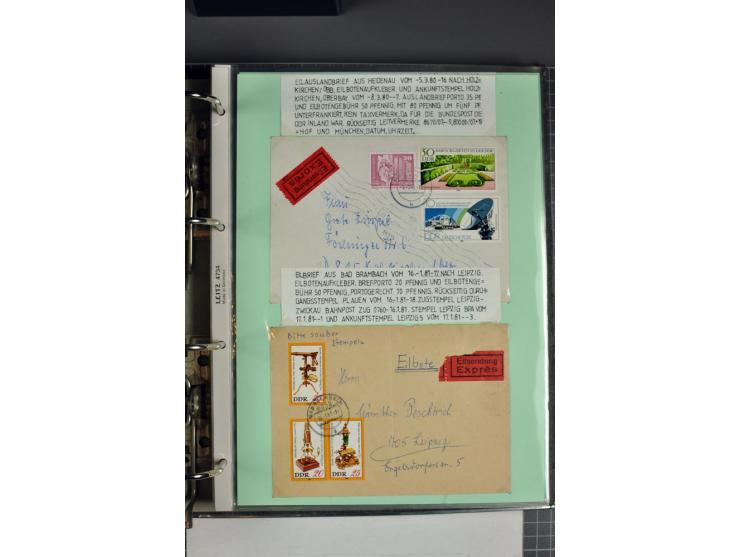 1828/1995, sehr umfangreiche Ausstellungs-Sammlung "Die Eilboten-Post" ab Vorphila in 11 Alben mit einigen hundert Briefen, K