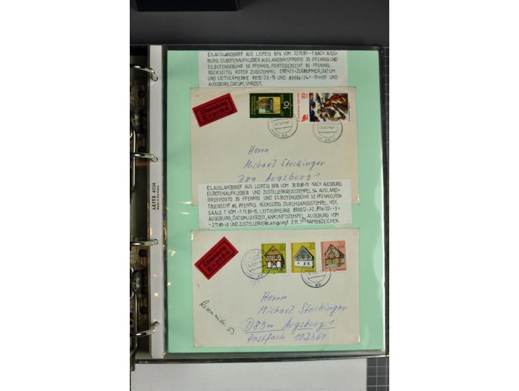 1828/1995, sehr umfangreiche Ausstellungs-Sammlung "Die Eilboten-Post" ab Vorphila in 11 Alben mit einigen hundert Briefen, K