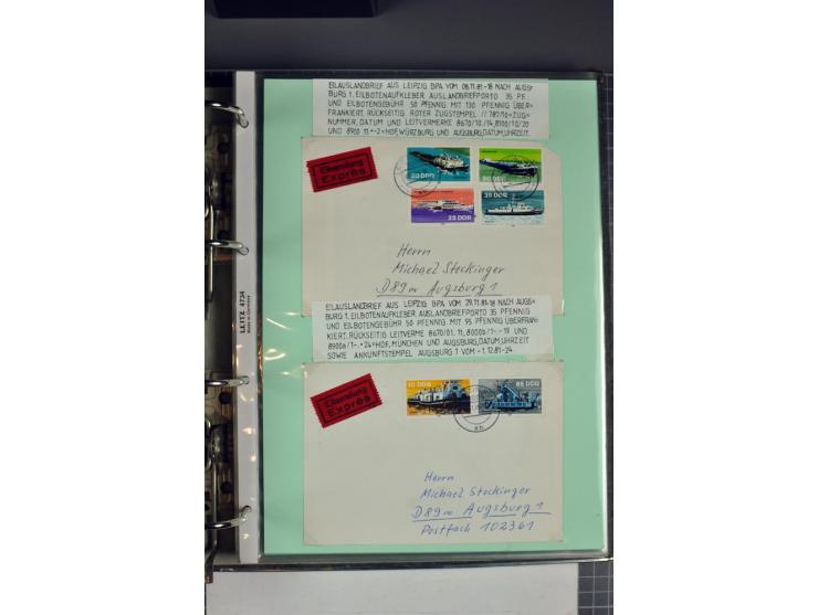 1828/1995, sehr umfangreiche Ausstellungs-Sammlung "Die Eilboten-Post" ab Vorphila in 11 Alben mit einigen hundert Briefen, K