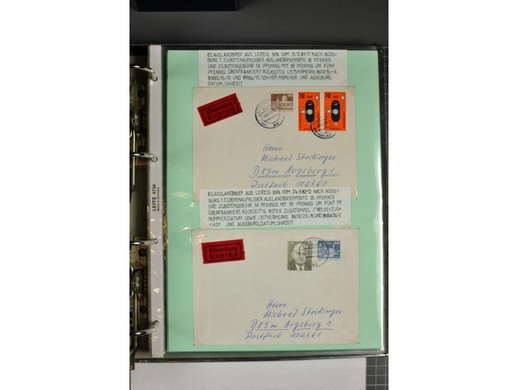 1828/1995, sehr umfangreiche Ausstellungs-Sammlung "Die Eilboten-Post" ab Vorphila in 11 Alben mit einigen hundert Briefen, K