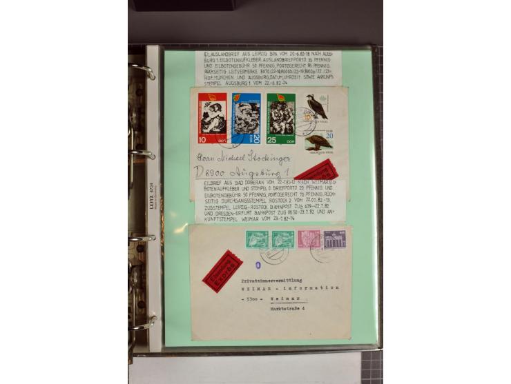 1828/1995, sehr umfangreiche Ausstellungs-Sammlung "Die Eilboten-Post" ab Vorphila in 11 Alben mit einigen hundert Briefen, K