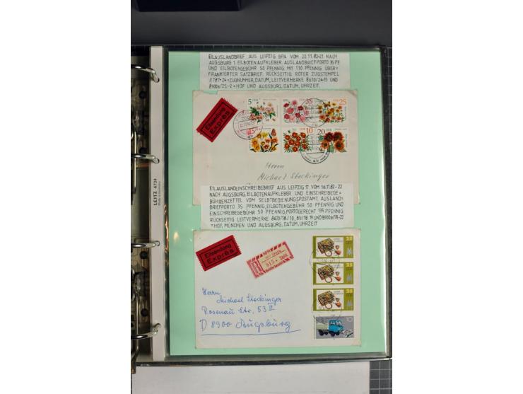 1828/1995, sehr umfangreiche Ausstellungs-Sammlung "Die Eilboten-Post" ab Vorphila in 11 Alben mit einigen hundert Briefen, K