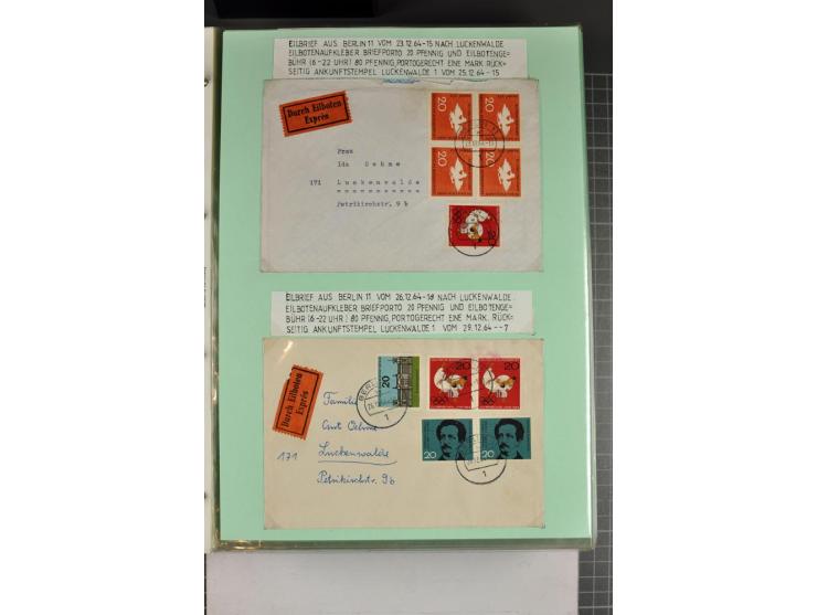 1828/1995, sehr umfangreiche Ausstellungs-Sammlung "Die Eilboten-Post" ab Vorphila in 11 Alben mit einigen hundert Briefen, K