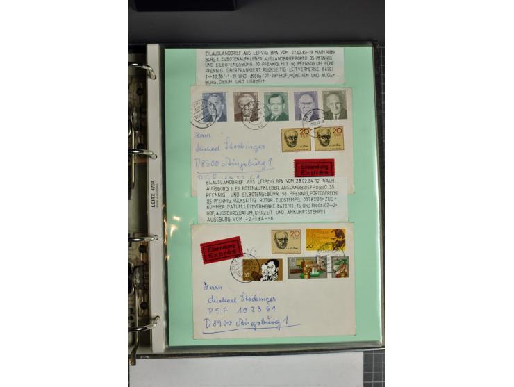 1828/1995, sehr umfangreiche Ausstellungs-Sammlung "Die Eilboten-Post" ab Vorphila in 11 Alben mit einigen hundert Briefen, K