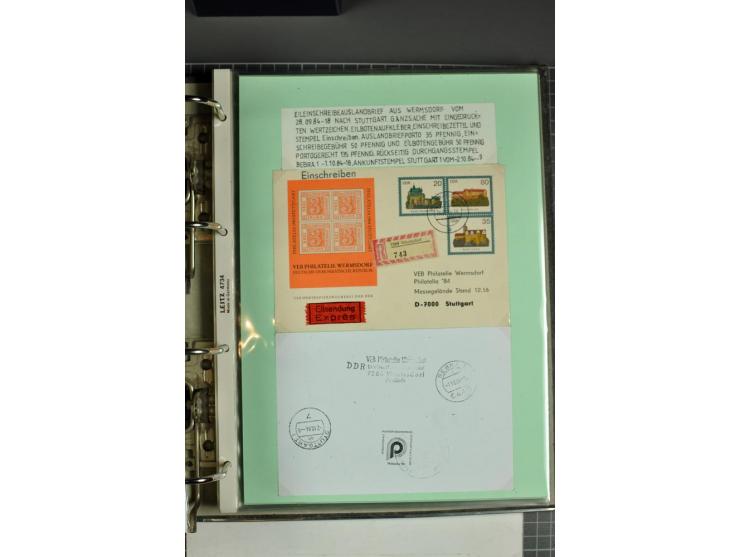 1828/1995, sehr umfangreiche Ausstellungs-Sammlung "Die Eilboten-Post" ab Vorphila in 11 Alben mit einigen hundert Briefen, K