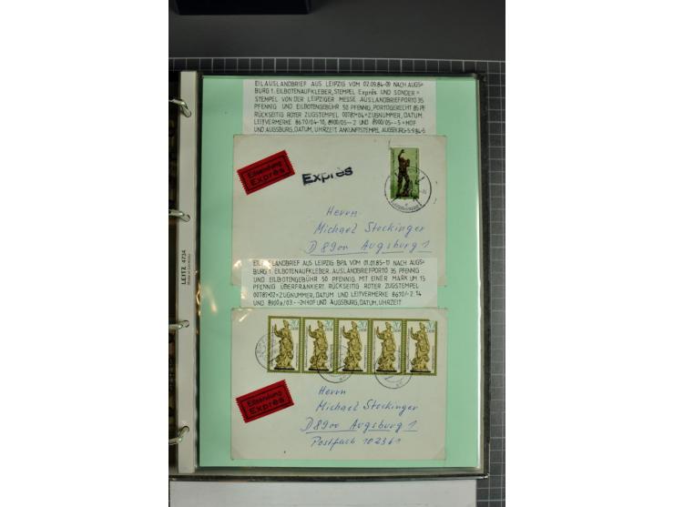 1828/1995, sehr umfangreiche Ausstellungs-Sammlung "Die Eilboten-Post" ab Vorphila in 11 Alben mit einigen hundert Briefen, K