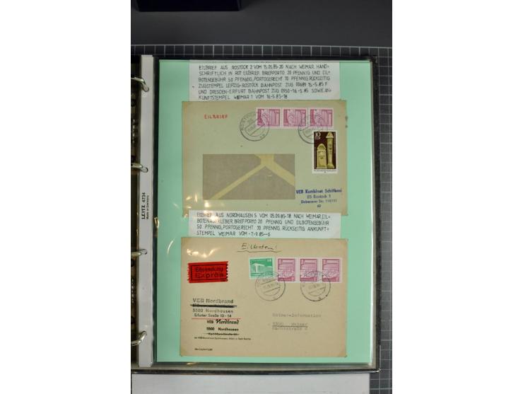 1828/1995, sehr umfangreiche Ausstellungs-Sammlung "Die Eilboten-Post" ab Vorphila in 11 Alben mit einigen hundert Briefen, K