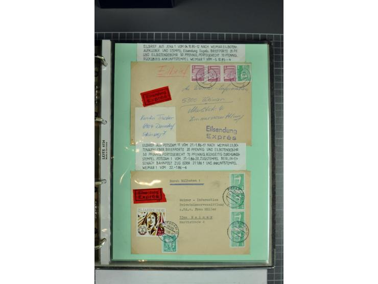 1828/1995, sehr umfangreiche Ausstellungs-Sammlung "Die Eilboten-Post" ab Vorphila in 11 Alben mit einigen hundert Briefen, K