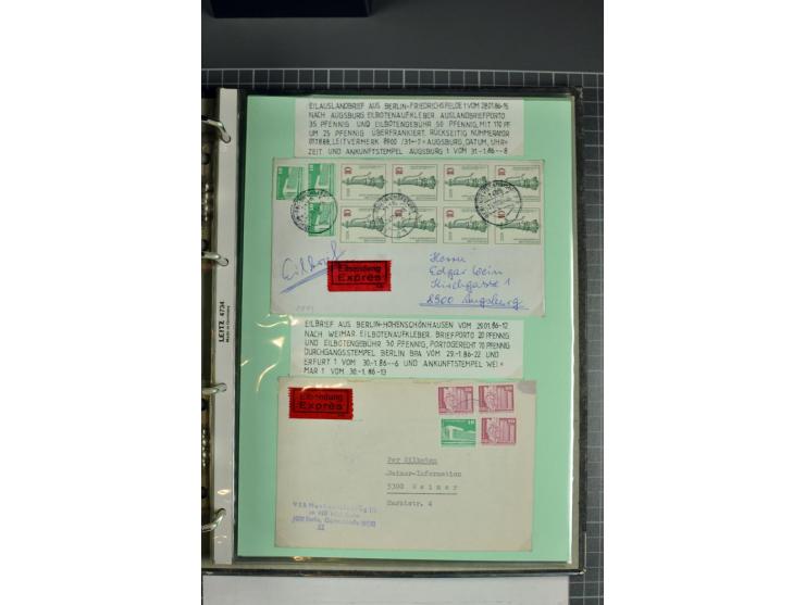 1828/1995, sehr umfangreiche Ausstellungs-Sammlung "Die Eilboten-Post" ab Vorphila in 11 Alben mit einigen hundert Briefen, K