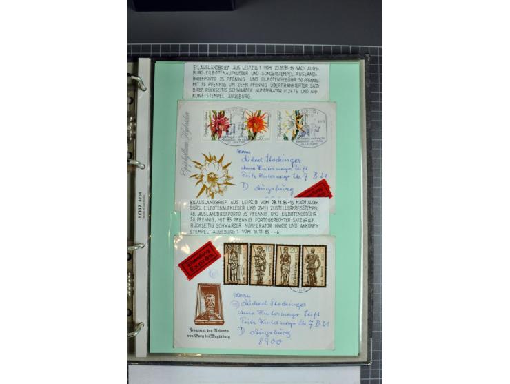 1828/1995, sehr umfangreiche Ausstellungs-Sammlung "Die Eilboten-Post" ab Vorphila in 11 Alben mit einigen hundert Briefen, K