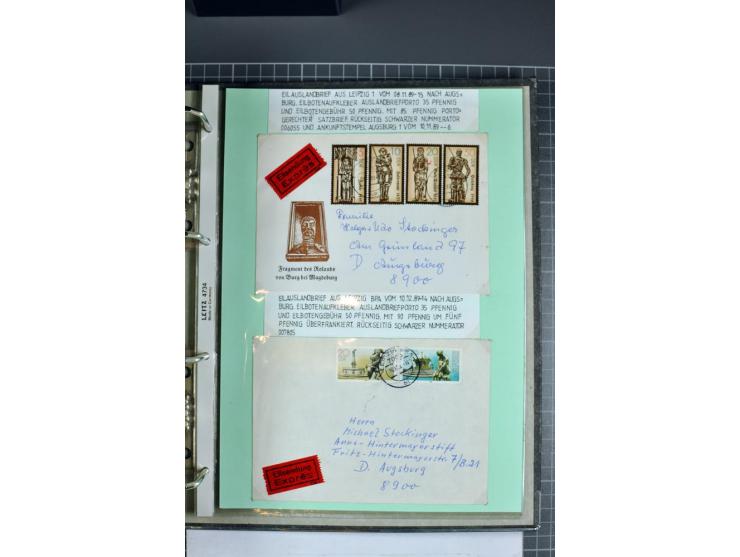 1828/1995, sehr umfangreiche Ausstellungs-Sammlung "Die Eilboten-Post" ab Vorphila in 11 Alben mit einigen hundert Briefen, K