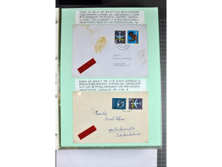 1828/1995, sehr umfangreiche Ausstellungs-Sammlung "Die Eilboten-Post" ab Vorphila in 11 Alben mit einigen hundert Briefen, K