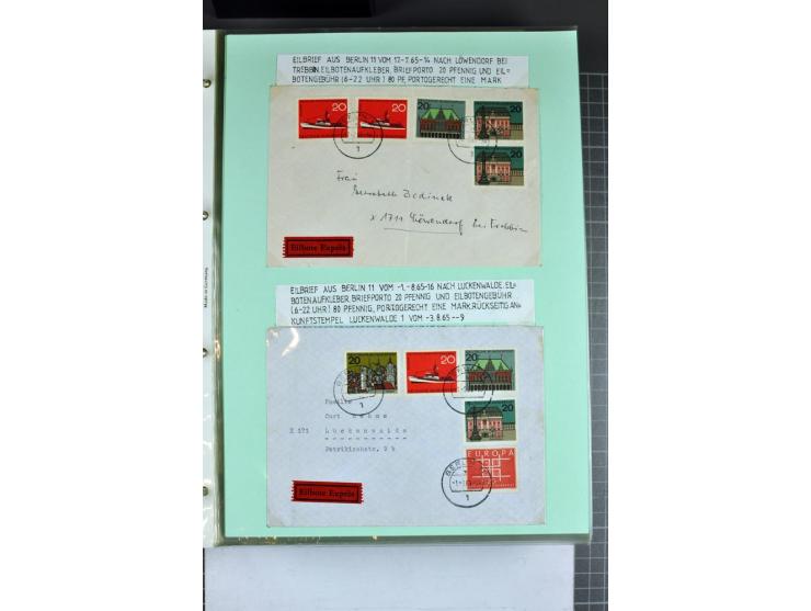 1828/1995, sehr umfangreiche Ausstellungs-Sammlung "Die Eilboten-Post" ab Vorphila in 11 Alben mit einigen hundert Briefen, K