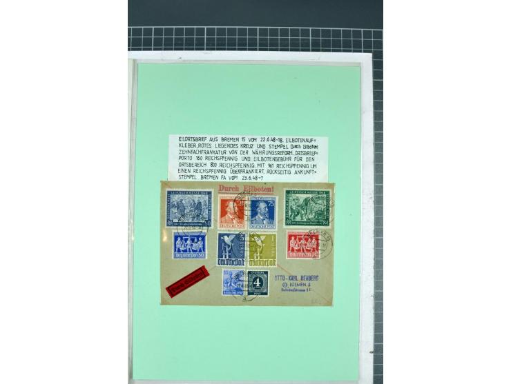 1828/1995, sehr umfangreiche Ausstellungs-Sammlung "Die Eilboten-Post" ab Vorphila in 11 Alben mit einigen hundert Briefen, K