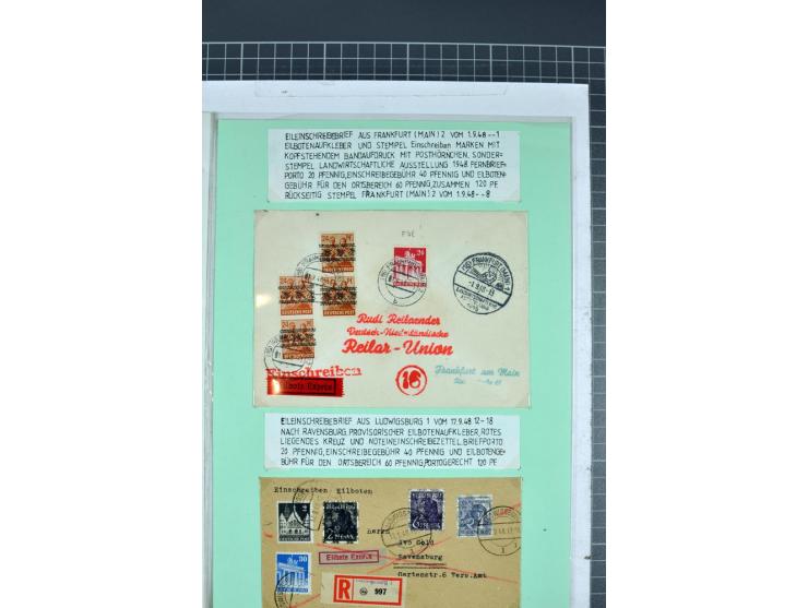 1828/1995, sehr umfangreiche Ausstellungs-Sammlung "Die Eilboten-Post" ab Vorphila in 11 Alben mit einigen hundert Briefen, K