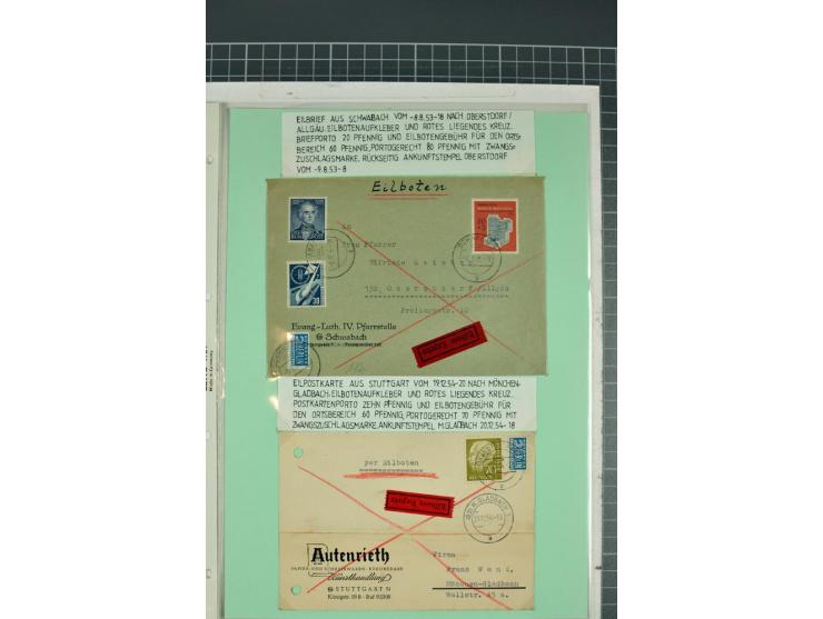 1828/1995, sehr umfangreiche Ausstellungs-Sammlung "Die Eilboten-Post" ab Vorphila in 11 Alben mit einigen hundert Briefen, K