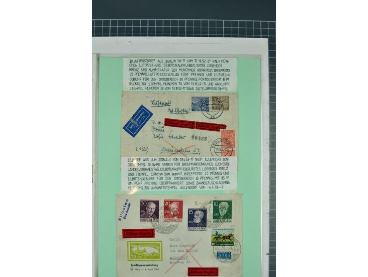 1828/1995, sehr umfangreiche Ausstellungs-Sammlung "Die Eilboten-Post" ab Vorphila in 11 Alben mit einigen hundert Briefen, K