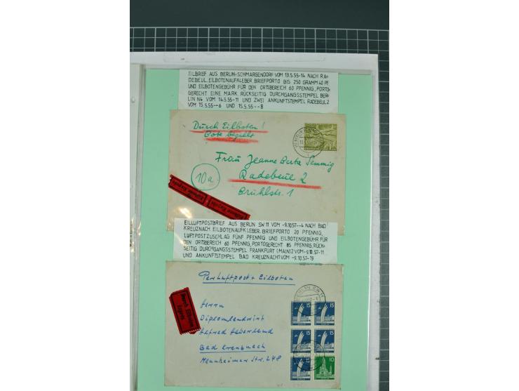 1828/1995, sehr umfangreiche Ausstellungs-Sammlung "Die Eilboten-Post" ab Vorphila in 11 Alben mit einigen hundert Briefen, K