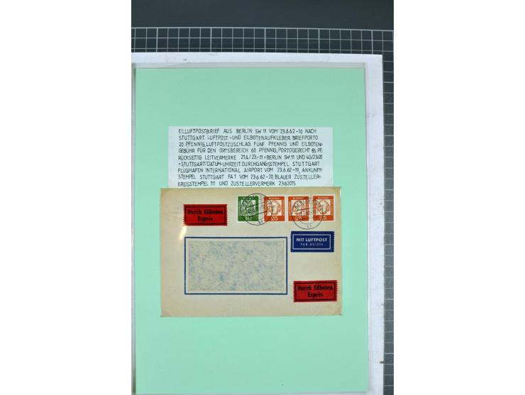 1828/1995, sehr umfangreiche Ausstellungs-Sammlung "Die Eilboten-Post" ab Vorphila in 11 Alben mit einigen hundert Briefen, K
