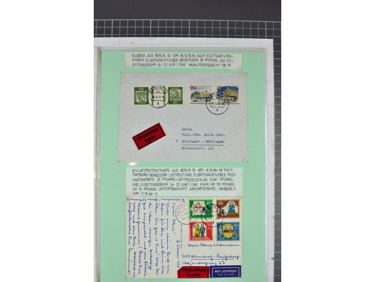 1828/1995, sehr umfangreiche Ausstellungs-Sammlung "Die Eilboten-Post" ab Vorphila in 11 Alben mit einigen hundert Briefen, K