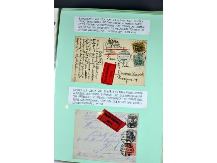 1828/1995, sehr umfangreiche Ausstellungs-Sammlung "Die Eilboten-Post" ab Vorphila in 11 Alben mit einigen hundert Briefen, K
