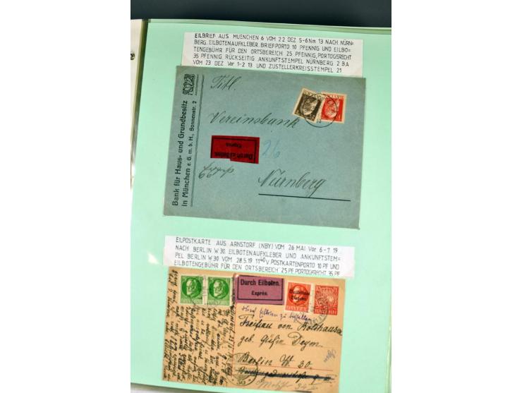 1828/1995, sehr umfangreiche Ausstellungs-Sammlung "Die Eilboten-Post" ab Vorphila in 11 Alben mit einigen hundert Briefen, K
