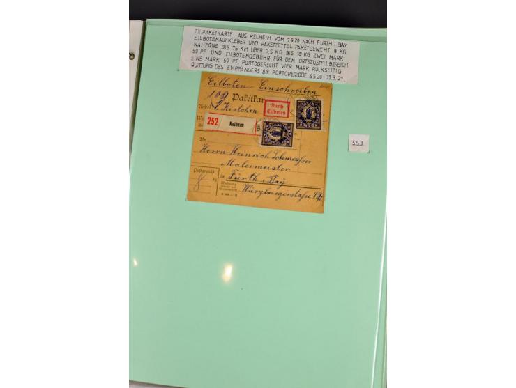 1828/1995, sehr umfangreiche Ausstellungs-Sammlung "Die Eilboten-Post" ab Vorphila in 11 Alben mit einigen hundert Briefen, K