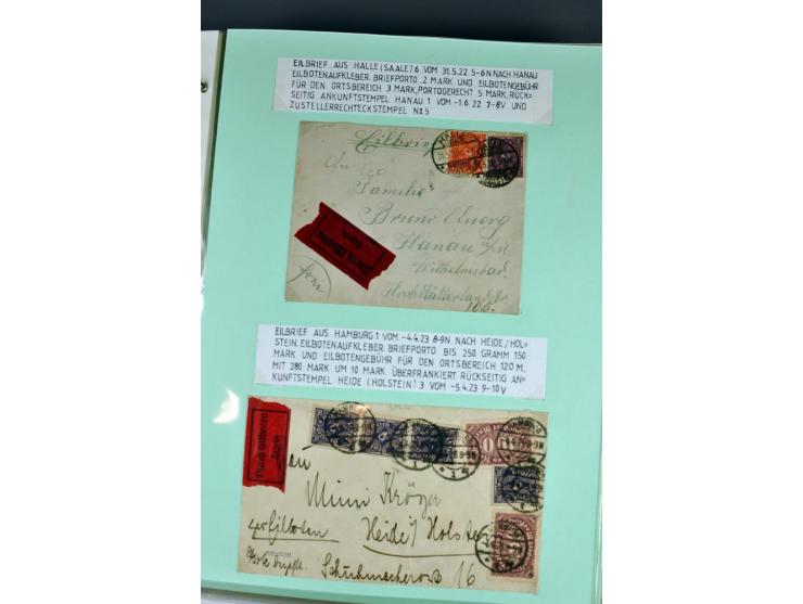 1828/1995, sehr umfangreiche Ausstellungs-Sammlung "Die Eilboten-Post" ab Vorphila in 11 Alben mit einigen hundert Briefen, K