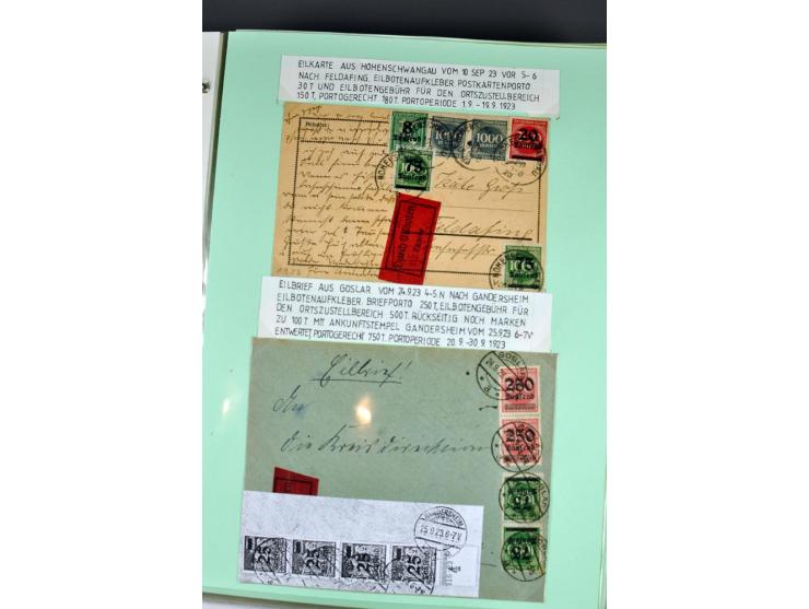 1828/1995, sehr umfangreiche Ausstellungs-Sammlung "Die Eilboten-Post" ab Vorphila in 11 Alben mit einigen hundert Briefen, K