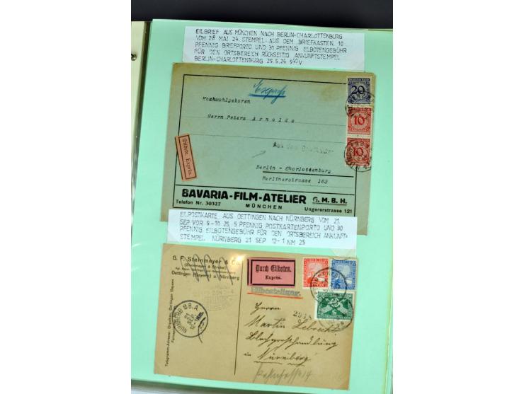 1828/1995, sehr umfangreiche Ausstellungs-Sammlung "Die Eilboten-Post" ab Vorphila in 11 Alben mit einigen hundert Briefen, K