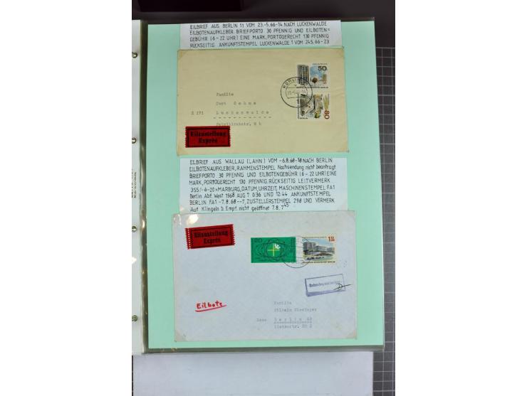 1828/1995, sehr umfangreiche Ausstellungs-Sammlung "Die Eilboten-Post" ab Vorphila in 11 Alben mit einigen hundert Briefen, K