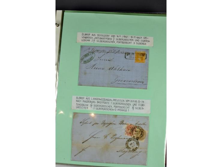1828/1995, sehr umfangreiche Ausstellungs-Sammlung "Die Eilboten-Post" ab Vorphila in 11 Alben mit einigen hundert Briefen, K
