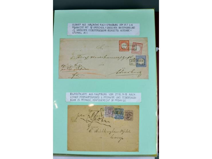 1828/1995, sehr umfangreiche Ausstellungs-Sammlung "Die Eilboten-Post" ab Vorphila in 11 Alben mit einigen hundert Briefen, K