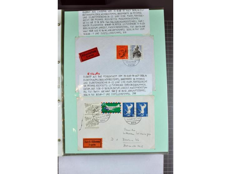 1828/1995, sehr umfangreiche Ausstellungs-Sammlung "Die Eilboten-Post" ab Vorphila in 11 Alben mit einigen hundert Briefen, K
