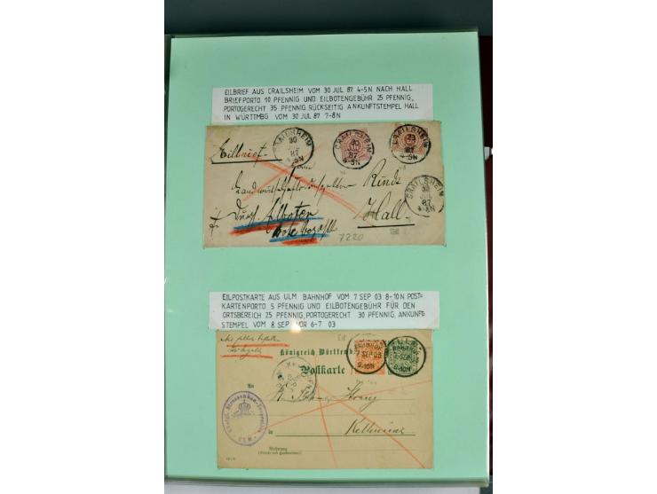 1828/1995, sehr umfangreiche Ausstellungs-Sammlung "Die Eilboten-Post" ab Vorphila in 11 Alben mit einigen hundert Briefen, K