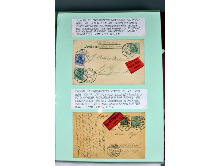 1828/1995, sehr umfangreiche Ausstellungs-Sammlung "Die Eilboten-Post" ab Vorphila in 11 Alben mit einigen hundert Briefen, K
