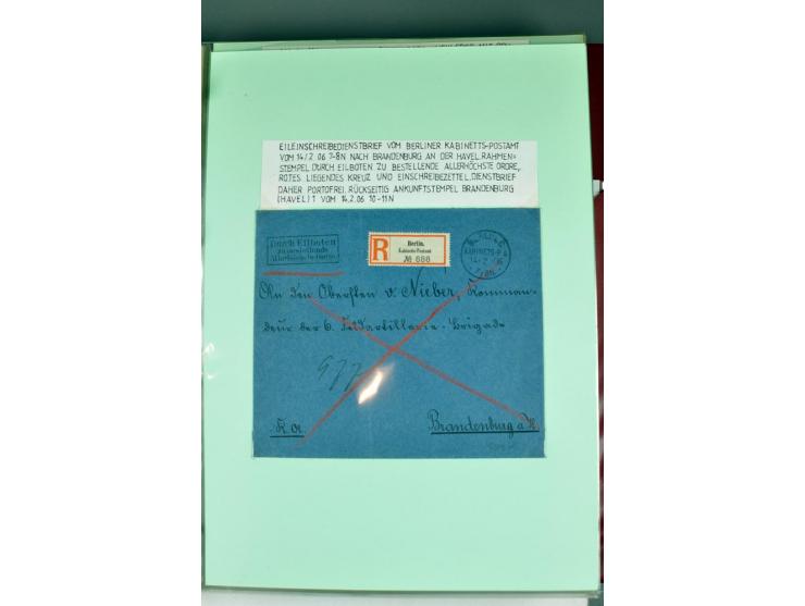 1828/1995, sehr umfangreiche Ausstellungs-Sammlung "Die Eilboten-Post" ab Vorphila in 11 Alben mit einigen hundert Briefen, K