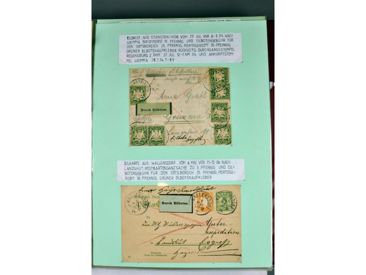 1828/1995, sehr umfangreiche Ausstellungs-Sammlung "Die Eilboten-Post" ab Vorphila in 11 Alben mit einigen hundert Briefen, K