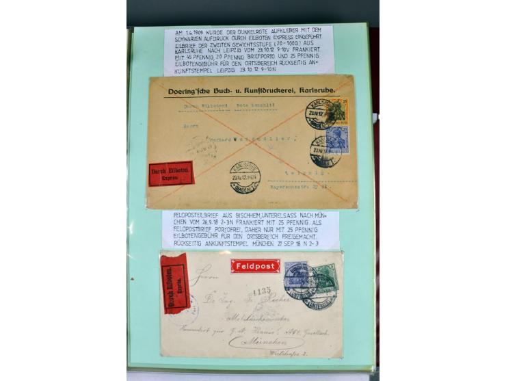 1828/1995, sehr umfangreiche Ausstellungs-Sammlung "Die Eilboten-Post" ab Vorphila in 11 Alben mit einigen hundert Briefen, K