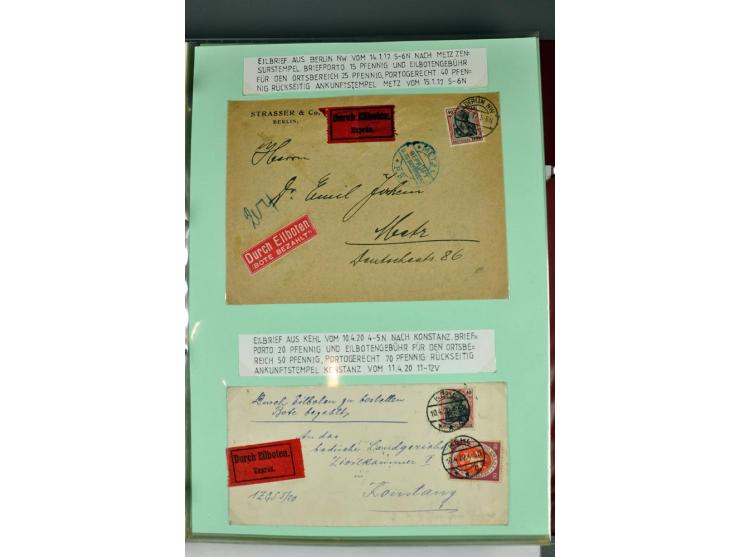 1828/1995, sehr umfangreiche Ausstellungs-Sammlung "Die Eilboten-Post" ab Vorphila in 11 Alben mit einigen hundert Briefen, K