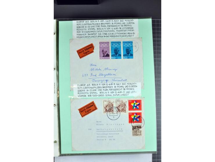 1828/1995, sehr umfangreiche Ausstellungs-Sammlung "Die Eilboten-Post" ab Vorphila in 11 Alben mit einigen hundert Briefen, K