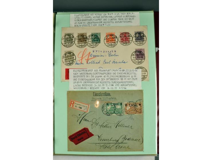 1828/1995, sehr umfangreiche Ausstellungs-Sammlung "Die Eilboten-Post" ab Vorphila in 11 Alben mit einigen hundert Briefen, K