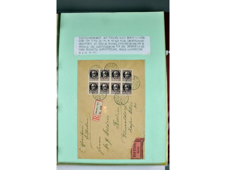 1828/1995, sehr umfangreiche Ausstellungs-Sammlung "Die Eilboten-Post" ab Vorphila in 11 Alben mit einigen hundert Briefen, K