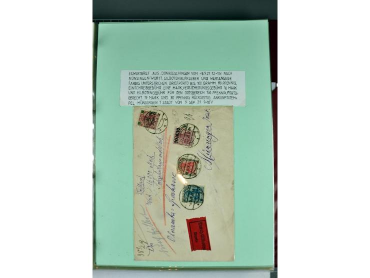 1828/1995, sehr umfangreiche Ausstellungs-Sammlung "Die Eilboten-Post" ab Vorphila in 11 Alben mit einigen hundert Briefen, K