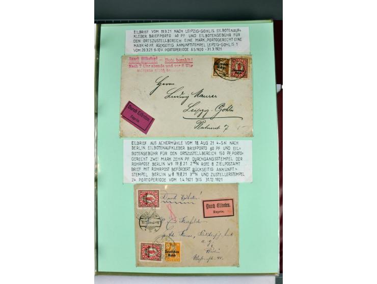 1828/1995, sehr umfangreiche Ausstellungs-Sammlung "Die Eilboten-Post" ab Vorphila in 11 Alben mit einigen hundert Briefen, K