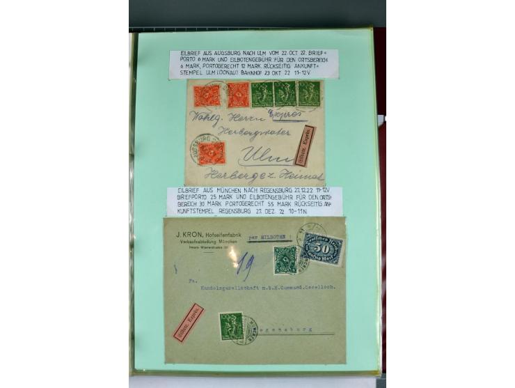 1828/1995, sehr umfangreiche Ausstellungs-Sammlung "Die Eilboten-Post" ab Vorphila in 11 Alben mit einigen hundert Briefen, K