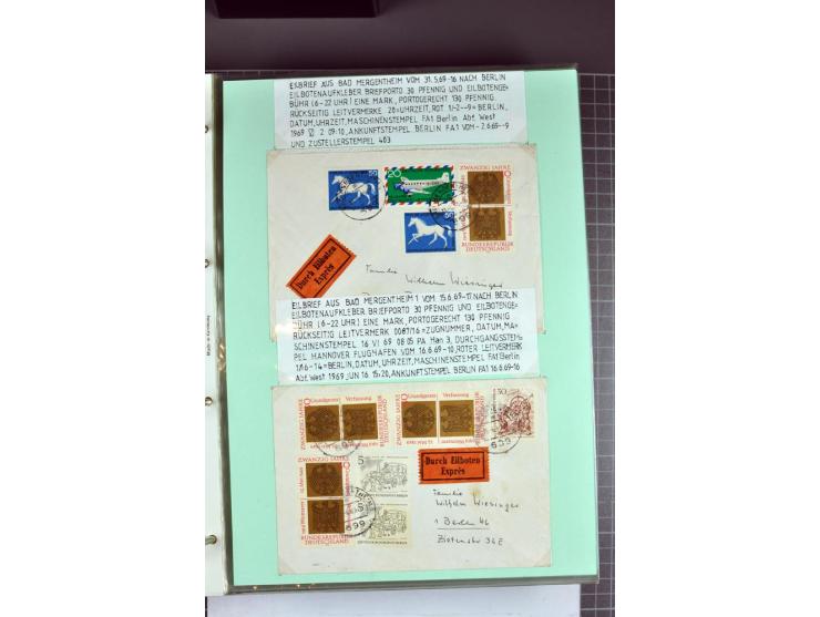 1828/1995, sehr umfangreiche Ausstellungs-Sammlung "Die Eilboten-Post" ab Vorphila in 11 Alben mit einigen hundert Briefen, K