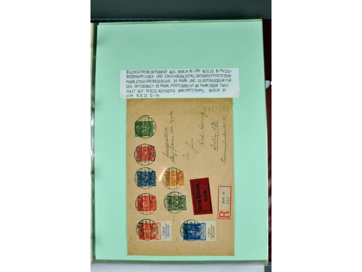 1828/1995, sehr umfangreiche Ausstellungs-Sammlung "Die Eilboten-Post" ab Vorphila in 11 Alben mit einigen hundert Briefen, K