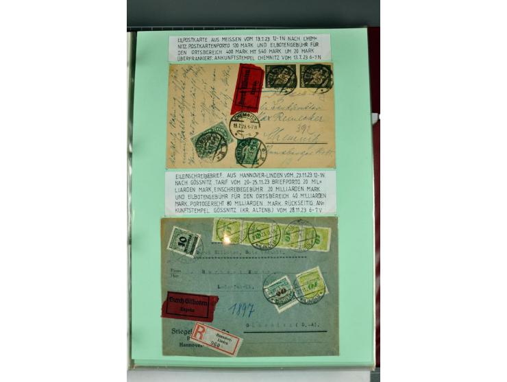 1828/1995, sehr umfangreiche Ausstellungs-Sammlung "Die Eilboten-Post" ab Vorphila in 11 Alben mit einigen hundert Briefen, K