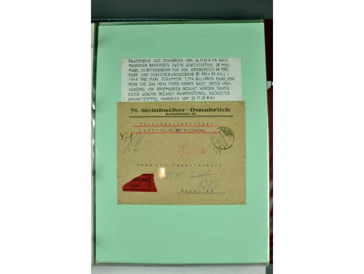1828/1995, sehr umfangreiche Ausstellungs-Sammlung "Die Eilboten-Post" ab Vorphila in 11 Alben mit einigen hundert Briefen, K